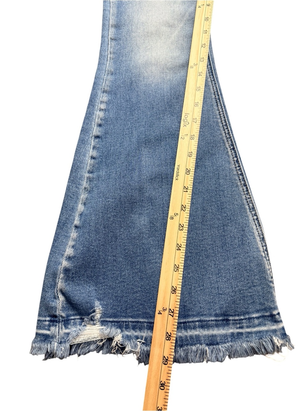 KanCan Signature Size 25 Mid Rise Super Flare Jeans Button Fly Distressed - Picture 7 of 10